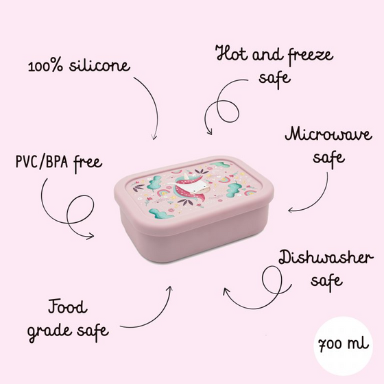 Sassi Silicone Lunch Box - Sparkly the Unicorn - BentoBliss 