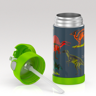 Thermos FUNtainer Insulated Drink Bottle 355ml - Coloruful Dinosaur - BentoBliss 