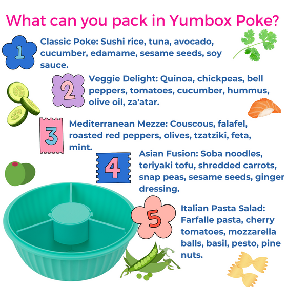 Yumbox Leakproof Poke Salad Bowl - Paradise Aqua - BentoBliss 