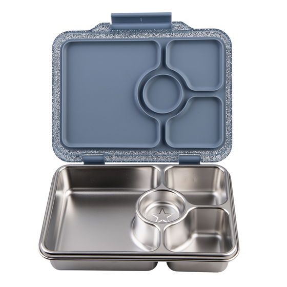 Yumbox Pret Stainless Steel Bento Box 4 Compartment - Paris Blue Glitter